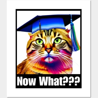 Now What? Clueless Cat - Graduation Themed Design Posters and Art